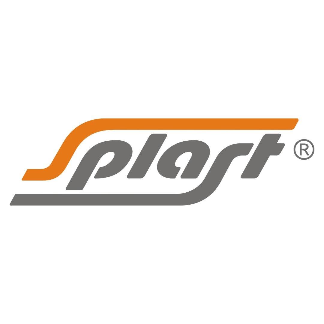 Logo firmy Plast z pomarańczową i szarą kolorystyką.